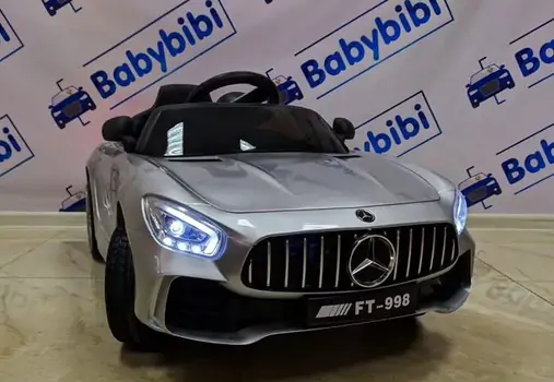 Mercedes Benz AMG HL289 Silver - ელექტრო მანქანა ტყავის სავარძლით