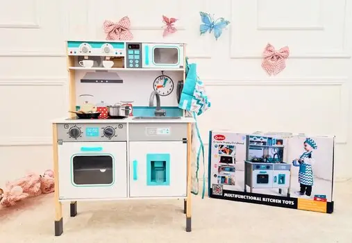 Wooden Multifunctional Kitchen Toy - ხის სათამაშო სამზარეულო