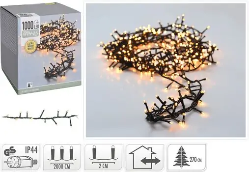 Christmas Outdoor Extra Warm White Led Lights 5mm 1000 Led საახალწლო განათებები