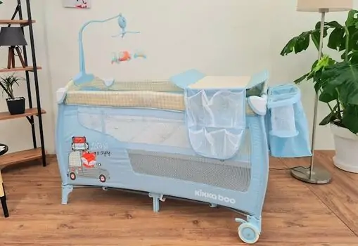 KikkaBoo Dolce Sonno Plus Blue Foxy 2 levels საწოლ-მანეჟი 2020, 2 image
