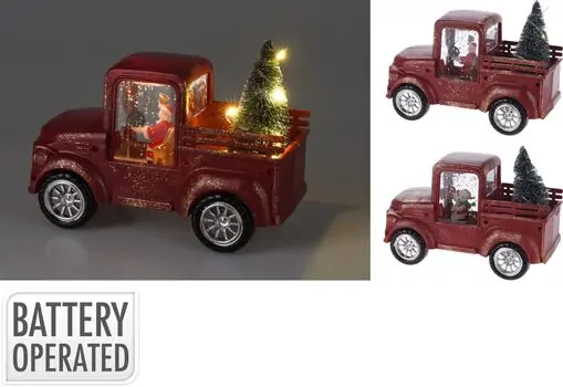 Christmas Decoration Santa In A Car საახალწლო აქსესუარი განათებით