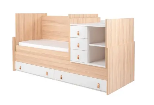 Kikkaboo Baby Cot Lorena Wood - ხის საწოლი, 6 image