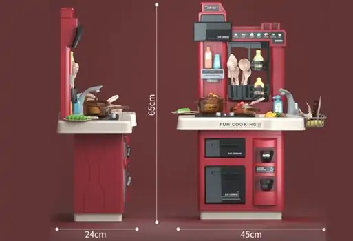 Western Kitchen Set Red 858B ფუნქციური საბავშვო სამზარეულო, 19 image