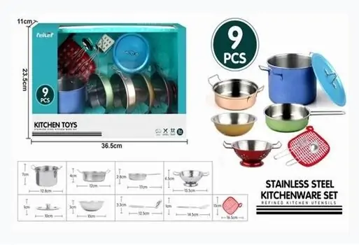Stainless Steel Cooking Tools Toy Set -  სათამაშო სამზარეულოს აქსესუარები, 2 image