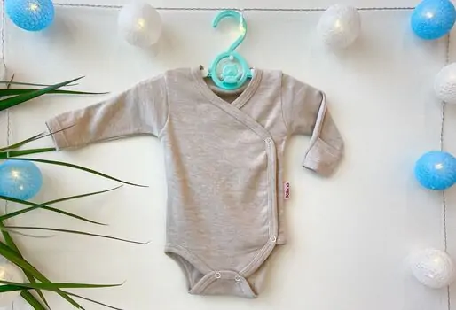 Newborn Baby Bodysuit ATES BABY ჩვილის ბოდე 3193 grey