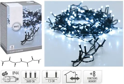 Christmas Outdoor White Led Lights 5mm 480 Led საახალწლო განათებები