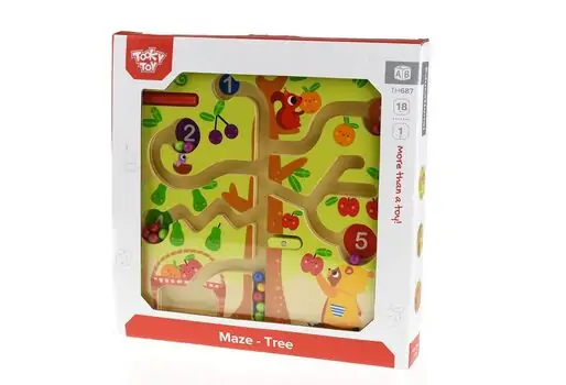 Tooky Toy Maze Tree TH687 - ხის განსავითარებელი სათამაშო, 2 image