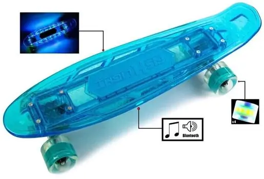 Penny Board Blue With LED Wheels პენიბორდი, 7 image