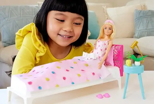 Barbie Doll and Bedroom Playset - ბარბის სათამაშო თოჯინა აქსესუარებით, 4 image