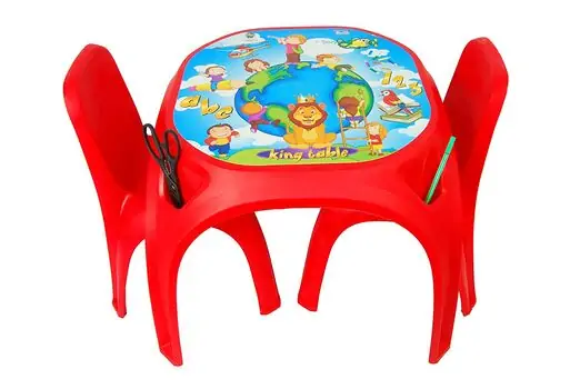 Pilsan- ის მაგიდა და 2 სკამი 03 422 - KING STUDY TABLE WITH TWO CHAIRS Red