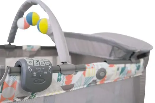 Graco CONTOUR ELECTRA PATCHWORK GREY ორ დონიანი საწოლ-მანეჟი, 4 image