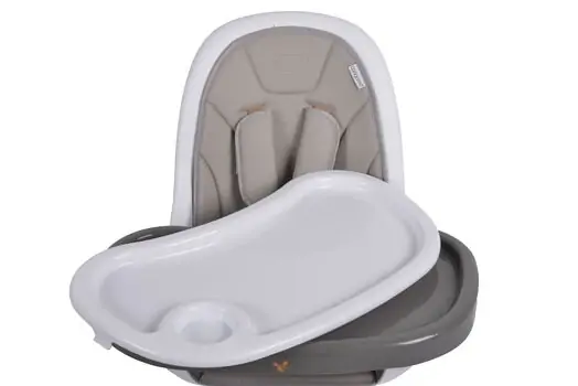 Cangaroo Wooden High Chair Hygge Grey საკვები სკამ-მაგიდა, 5 image