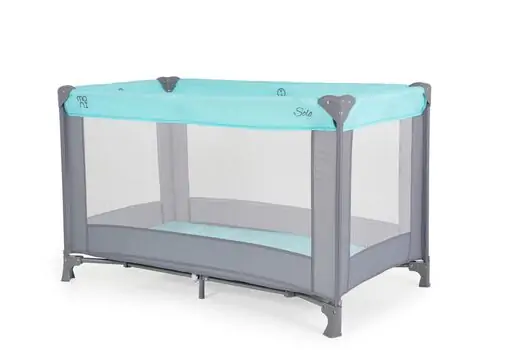 Cangaroo Folding cot Solo Mint საბავშვო ერთ დონიანი საწოლ-მანეჟი, 3 image