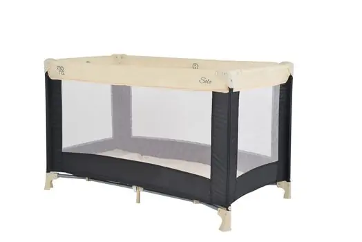 Cangaroo Folding cot Solo beige საბავშვო ერთ დონიანი საწოლ-მანეჟი, 3 image