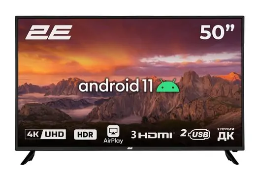 ტელევიზორი 2Е TV LED 50" 4K 50A06K Smart Android Black