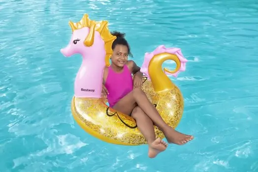 Bestway 36305 Glitter Seahorse Swim Ring გასაბერი ზღვის ცხენი, 2 image