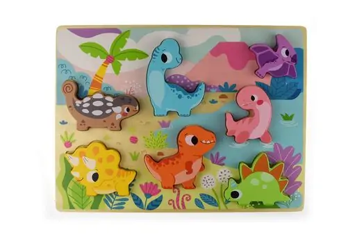 Tooky Toy TH632 Chunky puzzle Dinosaur - განსავითარებელი სათამაშო, 2 image