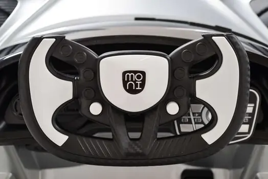 Moni Bo Car Flash Silver ელექტრო მანქანა კაუჩუკის საბურავებით და ტყავის სავარძლით, 12 image