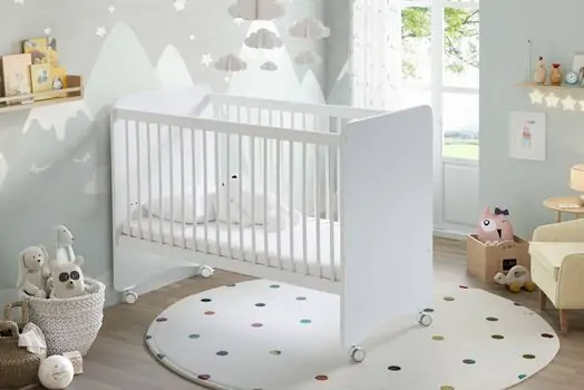Baby When White Color Basket Cradle With Height Adjust ახალშობილის საწოლი, 2 image