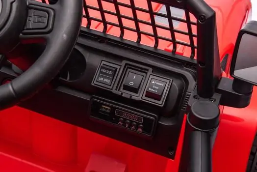 Jeep Wrangler Sport Car Red - ელექტრო მანქანა კაუჩუკის საბურავებით, 11 image