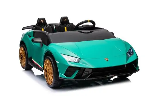 Lamborghini Car Painting Green - ელექტრო მანქანა კაუჩუკის საბურავებით და ტყავის სავარძლით, 5 image