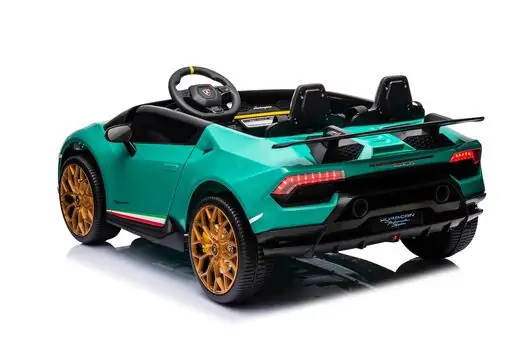 Lamborghini Car Painting Green - ელექტრო მანქანა კაუჩუკის საბურავებით და ტყავის სავარძლით, 3 image