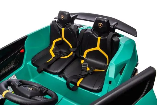 Lamborghini Car Painting Green - ელექტრო მანქანა კაუჩუკის საბურავებით და ტყავის სავარძლით, 6 image