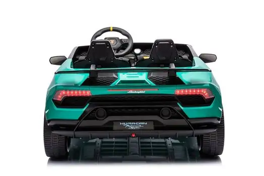 Lamborghini Car Painting Green - ელექტრო მანქანა კაუჩუკის საბურავებით და ტყავის სავარძლით, 4 image