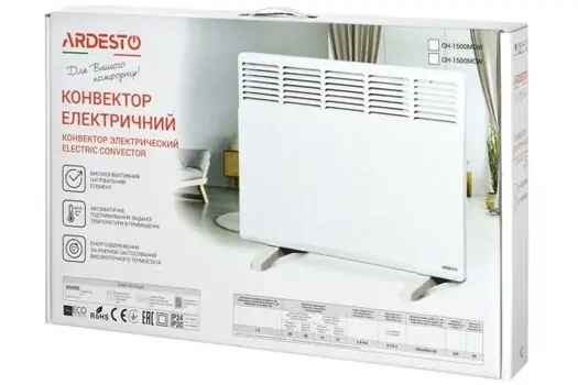ელექტრო გამათბობელი ARDESTO CH-1500MOW 15m² 1500W Wall, floor White, 5 image