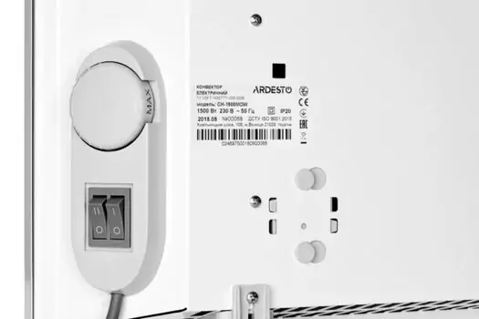 ელექტრო გამათბობელი ARDESTO CH-1500MOW 15m² 1500W Wall, floor White, 3 image