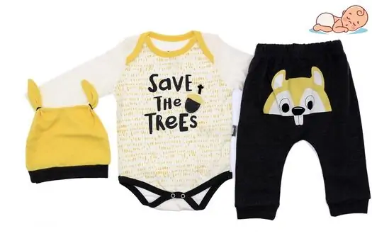 Elvin Trees 3in1 ახალშობილის ტანსაცმლის ნაკრები MİNİWORLD 15751 YELLOW, ზომა: 6-9 თვე