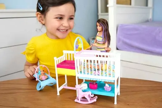 Barbie Babysitter Skipper Sleep Training Playset GFL38 - ბარბის თოჯინა აქსესუარებით, 6 image