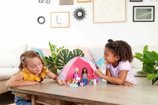 Barbie Let's Go Camping Tent ბარბის თოჯინები აქსესუარებით, 4 image
