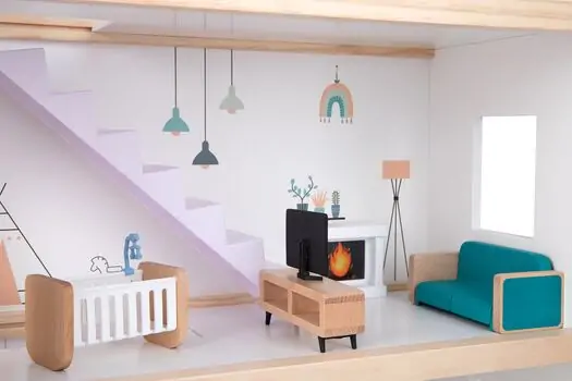 Tooky Toy Doll House TH919 - ხის სათამაშო სახლი, 3 image