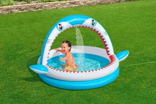Bestway 53157 Sharktastic Sprinkler Play Pool - გასაბერი აუზი, 10 image