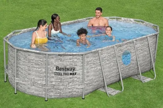 Bestway 56714 Power Steel Swim Vista Series Oval Pool Set With Filter And Ladder - კარკასული აუზი კარტრიჯული ფილტრით და კიბით, 13 image