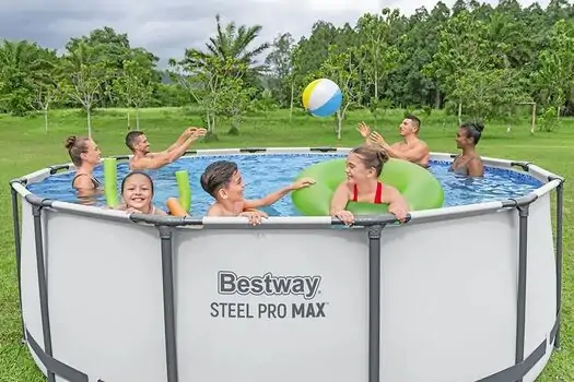 Bestway  Round Pool Set with Filter Pump and ladder - კარკასული აუზი კარტრიჯული ფილტრით, კიბით და ტენტით, 14 image