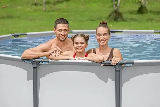 Bestway  Round Pool Set with Filter Pump and ladder - კარკასული აუზი კარტრიჯული ფილტრით, კიბით და ტენტით, 16 image