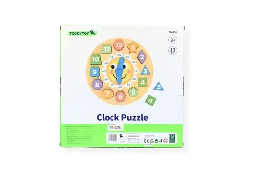 Tooky Toy Clock Puzzle - ხის განსავითარებელი სათამაშო საათის ფაზლი, 5 image