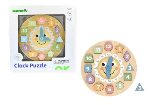 Tooky Toy Clock Puzzle - ხის განსავითარებელი სათამაშო საათის ფაზლი, 4 image