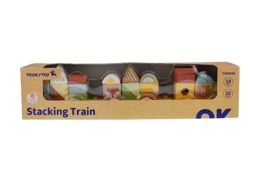 Tooky Toy Forest Friends Stacking Blocks Train - ხის განსავითარებელი სათამაშო მატარებელი, 5 image