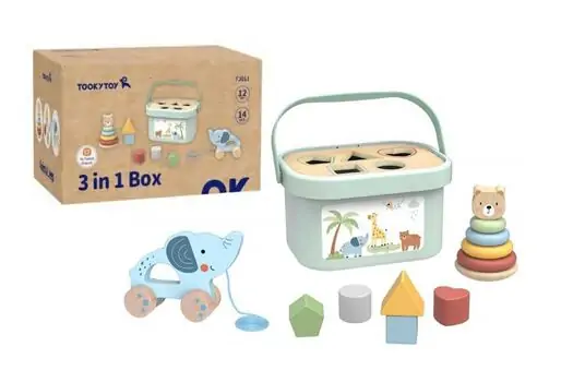 Tooky Toy Forest Friends 3 In 1 Educational Box- ხის განსავითარებელი სათამაშო, 2 image