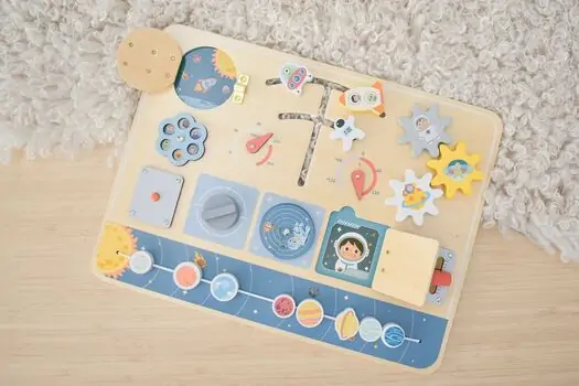 Tooky Toy Busy Board - Space  - ხის განსავითარებელი სათამაშო, 6 image