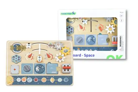 Tooky Toy Busy Board - Space  - ხის განსავითარებელი სათამაშო, 4 image