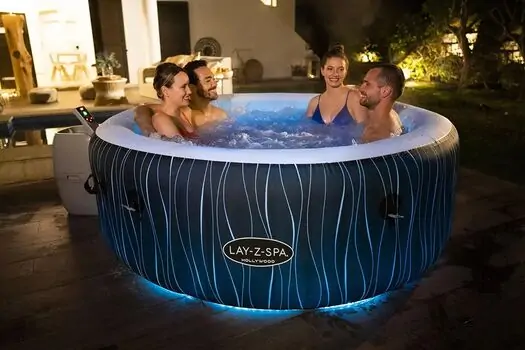Bestway 60059 Lay-Z-Spa Hollywood Luxe AirJet 6 Black Waves Round - გასაბერი ჯაკუზი, 19 image