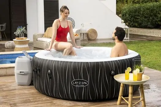 Bestway 60059 Lay-Z-Spa Hollywood Luxe AirJet 6 Black Waves Round - გასაბერი ჯაკუზი, 14 image