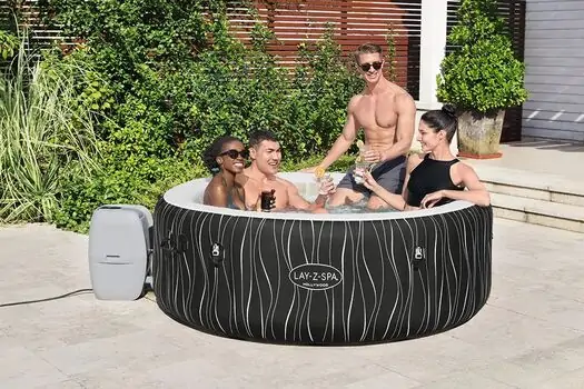 Bestway 60059 Lay-Z-Spa Hollywood Luxe AirJet 6 Black Waves Round - გასაბერი ჯაკუზი, 2 image