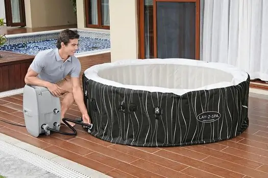 Bestway 60059 Lay-Z-Spa Hollywood Luxe AirJet 6 Black Waves Round - გასაბერი ჯაკუზი, 10 image