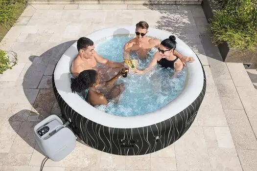 Bestway 60059 Lay-Z-Spa Hollywood Luxe AirJet 6 Black Waves Round - გასაბერი ჯაკუზი, 15 image