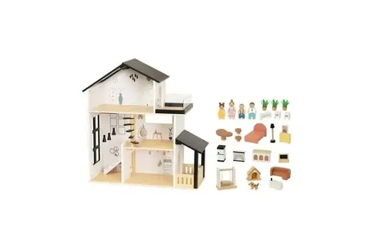 Tooky Toy Kids Play Doll House Family Figures Furniture Pet-საბავშვო თოჯინების სახლის ნაკრები ავეჯით, ფიგურებითა და შინაური ცხოველით, 3 image